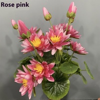 Handgemachte künstliche Seerose Pflanze Zweige Home Decoration Lotus Flower Prop für Weihnachten Tempel Teich Blumen dekoration