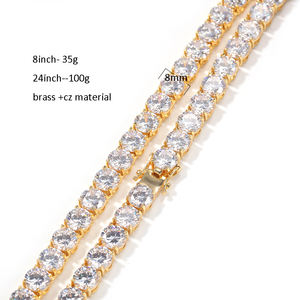 Gelang Rantai Tennis CZ 1 Baris Lebar 2mm 3mm 4mm 5mm 8mm, Laris Manis, untuk Wanita & Pria, Gelang Bling Bertabur Kristal - Product Image 4