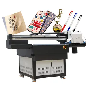 Printer Flatbed 9060UV, printer format besar Ricoh G5 G5i pertama 90*60CM untuk akrilik kayu batu logam kaca