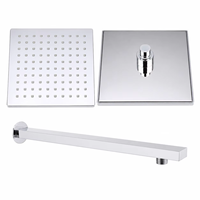 Pommeau de douche carré à effet pluie chromé haute performance moderne avec raccord pivotant standard G1/2 pour les distributeurs mondiaux