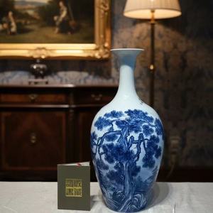 Jarrón de Porcelana Azul y Blanca Pintado a Mano Estilo Art Deco, Nuevo, de Colección, para Decoración del Hogar y Sala de Estar - Product Image 5