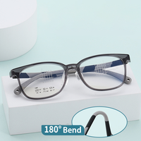 Lunettes carrées unisexes pour enfants en TR90, livraison rapide, transparentes et durables, avec plaquettes de nez ajustables en silicone et motif géométrique