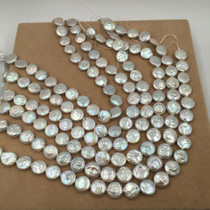 ไข่มุกธรรมชาติสไตล์บาร็อคเกรด AA ขนาด16นิ้วทรงหลวมรูปเหรียญ12-14มม. - Product Image 3