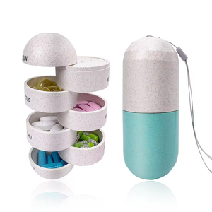 ミニ7日イージーオープンピルケースプラスチックカプセルピルボックスカプスルボックス薬ケース小型プラスチックポータブルピルボックス旅行 - Product Image 1