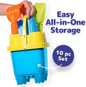 Juego <span class=keywords><strong>de</strong></span> cubo <span class=keywords><strong>de</strong></span> plástico con colador, pala, rastrillo, regadera, 5 moldes <span class=keywords><strong>de</strong></span> <span class=keywords><strong>arena</strong></span> <span class=keywords><strong>de</strong></span> animales y <span class=keywords><strong>Castillo</strong></span>, venta al por mayor - Product Image 2