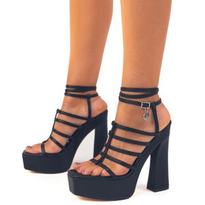 Styles romains gros talons hauts chaussures bout carré ouvert plate-forme sandales femmes robe é<span class=keywords><strong>t</strong></span>é <span class=keywords><strong>t</strong></span>-strap pompes - Product Image 3