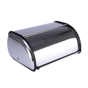 Stainless Steel <strong>Roll</strong> <strong>Top</strong> <strong>Bread</strong> <strong>Bin</strong>, Sliver <strong>Bread</strong> Storage Holder with Lid, Large Capacity <strong>Bread</strong> Keeper - Product Image 6