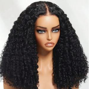 Letsfly 300% Density Brazilian Virgin Human Hair 13*4 Lace Frontal Wig Vendors Super Double Drawn Pixie Curly Lace Frontal Wigs - Product Image 1