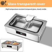 Chauffe-plat électrique carré en acier inoxydable pour buffet, chauffe-plats en libre-service pour traiteur, banquets et fêtes