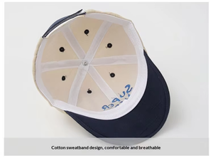 Casquette de baseball en coton bicolore à 6 panneaux avec visière incurvée et broderie double face pour usage quotidien en extérieur – Vente en gros fabricant - Product Image 2