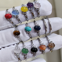 Bague en pierres précieuses naturelles (aigue-marine, améthyste, quartz rose, œil de tigre) et diamants, bijoux de mode pour femmes.
