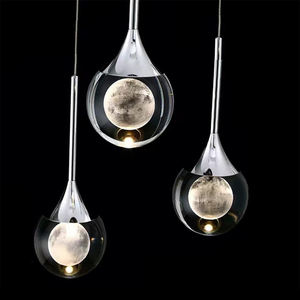 Lampadario moderno 3D luna sfera di cristallo trasparente luce di lusso Premium camera da letto ingresso ingresso appeso filo luce - Product Image 3