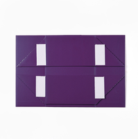 Boîte cadeau magnétique pliante de luxe violette sur mesure, en carton rigide, grande taille, emballage cadeau cosmétique, boîte magnétique