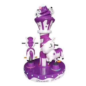 Máquina de juegos infantiles de tres personas con monedas: Carrusel, Panda, Cubo de helado, Caballo giratorio, en varios colores - Product Image 1