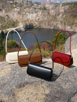 Sac à bandoulière vintage français en cuir véritable, sac hobo minimaliste pour femme, sac à main noir classique, sacoche quotidienne sophistiquée