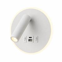 Lampu Baca Kepala Ranjang Hotel dengan Port Pengisian Daya USB, Lampu Baca Modern yang Dapat Diputar, Lampu Dinding Kamar yang Dipasang