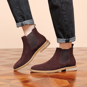 Bottes <span class=keywords><strong>Chelsea</strong></span> pour <span class=keywords><strong>homme</strong></span>, automne/hiver, mi-mollet, à enfiler, dessus en <span class=keywords><strong>nubuck</strong></span>, antidérapantes, chaudes, absorption des chocs - Product Image 4