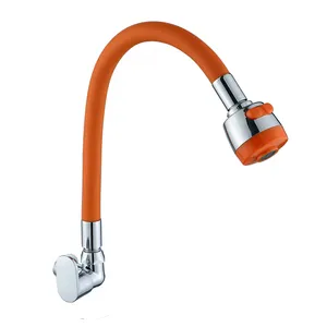 Hot Sell Modern Wall Mounted Chrome Plated Single Cold Flexible Pull Down Kitchen Sink Taps Faucet