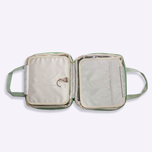 Organisateur de maquillage pour femmes en nylon écologique, personnalisable avec logo DIY, fermeture éclair, poignée, imperméable, pour sac de voyage, miroir LED - Product Image 2