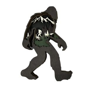 Bigfoot Sasquatch <span class=keywords><strong>caza</strong></span> bosque mesa <span class=keywords><strong>de</strong></span> madera decoración pared arte Mesa Topper Sasquatch estado Animal en forma <span class=keywords><strong>de</strong></span> decoración regalo - Product Image 1