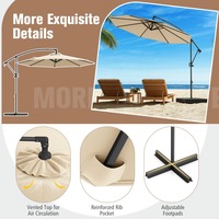 Restaurant en plein air imperméable jardin plage suspendu banane en porte-à-faux patio soleil toile Parasol fer parapluie en plein air parapluie