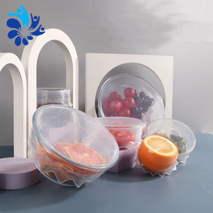 Ensemble de couvercles alimentaires en silicone, 6 pièces, extensibles, ronds, compatibles micro-ondes, résistants à la chaleur, hermétiques, pour cuisine, réfrigérateur, vaisselle et bols - Product Image 1