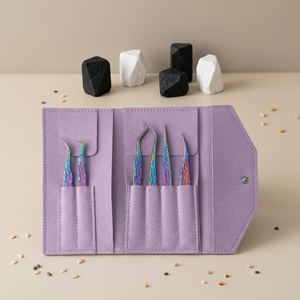 Pinzas para Pestañas, Juego de Pinzas para Extensiones de Pestañas, 5 Pinzas de Acero Inoxidable Japonés con Punta Curva y Lisa, Marca OEM 45 90 - Product Image 3