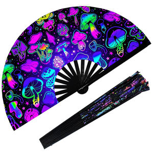 Abanico de Mano de Bambú Personalizado de 13 Pulgadas (33 cm) con Impresión de Kung Fu, Plegable, Fluorescente, Colorido, con Sonido, para Festivales - Product Image 1