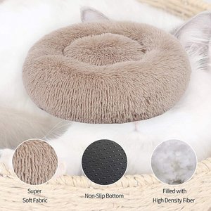Cama Redonda XL Jumbo de 120 cm para Mascotas, Impermeable, Suave, para Interiores, Estilo Clásico, de Piel Sintética, para Perros y Gatos - Product Image 4