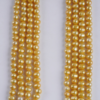 Promotion Perles de culture d'eau douce naturelles en forme de pomme de terre dorées de 5-6 mm pour la fabrication de bijoux