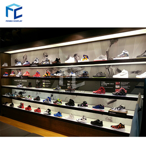 Cửa hàng giày cửa hàng trang trí ý tưởng hiển thị đứng bán lẻ treo tường Giày cửa hàng giá với ánh sáng - Product Image 5