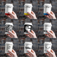 Gobelets en papier à double paroi jetables personnalisés Offre Spéciale gamme de 4-22oz avec couvercle pour café chaud