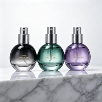 Vente en gros de flacons de parfum en verre vides cylindriques de 15 ml avec bouchon pulvérisateur et boîtes d'emballage