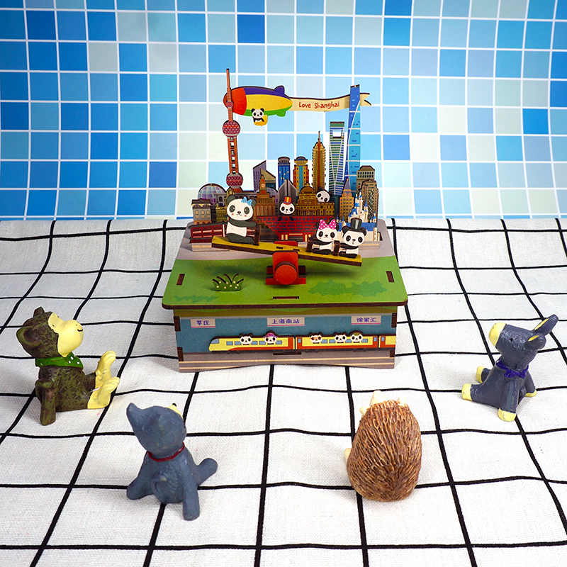音楽寅 BOX Tonecheer Shanghai Park Music Box - Eco-Friendly Kids Puzzle
