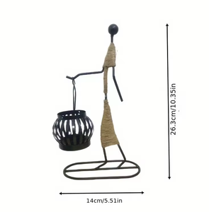 Cuerda de Hierro Retro Creativa para Niña, Candelabro de Metal Vintage, Adorno para Mesa de Comedor, Bar de <span class=keywords><strong>Música</strong></span>, Sala de Estar, Hierro Hecho a Mano - Product Image 4
