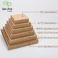 Senang02 - Nuevas carpetas de papel kraft ecológicas desechables para pizza con logotipo personalizado en relieve y revestimiento UV, aptas para uso alimentario