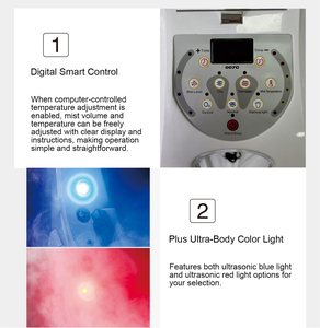 Micro Nano Steam Mister Hooded Red Blue Light Hair Steamer con capa de protección UV Cuidado del cabello profesional Natual Black Hair Use - Product Image 4