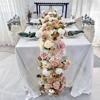 Chemin de Table de Fleurs Artificielles Personnalisable, Rangée de Fleurs en Soie pour Sol, Décoration de Mariage, Guide de Route, Arche de Mariage, Rangée de Fleurs