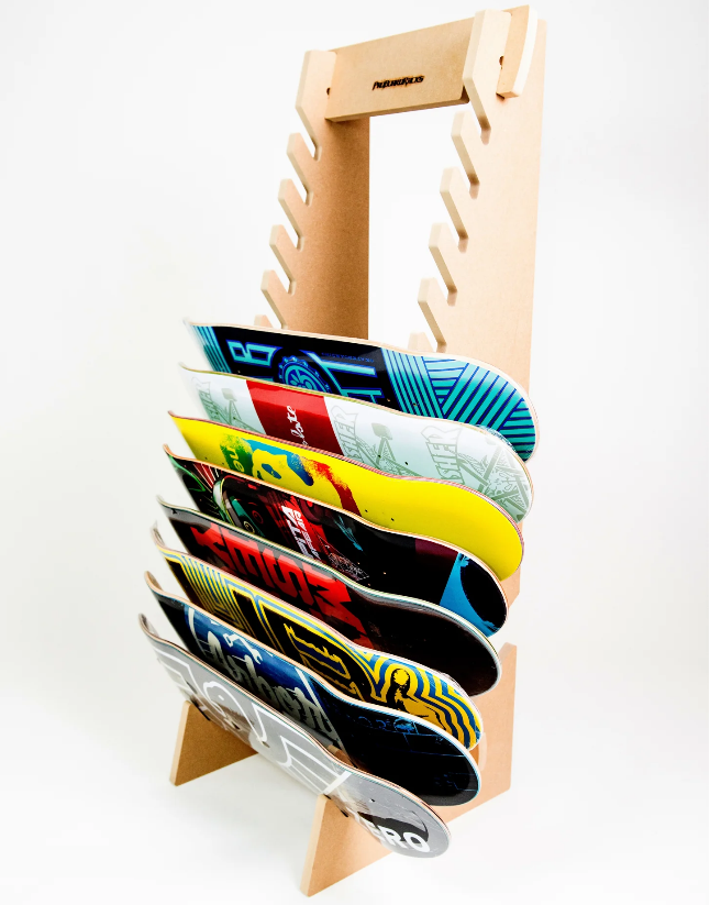 Apache Customized Modern Wooden Powder Coated Storage Display Rack with Easy Assembly for Skateboard/Snowboard Floor Stand Store — view 1