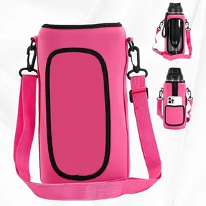 Tùy Chỉnh Cà Phê Cách Điện Cup Neoprene Tay Áo Tumbler Chủ Tàu Sân Bay Nước Chai Pouch Túi Với Vai Sling Dây Đeo Thực