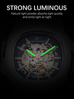 Montre squelette mécanique en acier inoxydable, verre de haute qualité, montre-bracelet automatique de luxe personnalisée pour homme, squelette professionnel