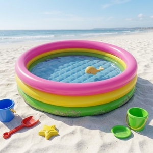 <span class=keywords><strong>Piscina</strong></span> Inflable <span class=keywords><strong>Redonda</strong></span> con Fondo de Burbujas y Pelotas Rebotantes, Material de PVC para Nadar y Pescar - Product Image 3