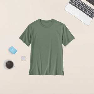 Camiseta de Manga Corta con Cuello Redondo de Jersey de Algodón de Color Sólido para Hombre, Corte Regular, Ropa Casual - Product Image 2