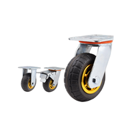 Roulettes industrielles robustes en caoutchouc de 4, 5, 6 et 8 pouces, roulettes pivotantes pour chariot, roues de 5 pouces de diamètre, OEM/ODM pris en charge