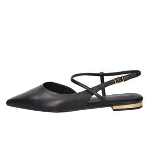 Tamaris Donna Slingback Flat Negro 36 Tacón de 1 cm Punta Puntiaguda - Product Image 1