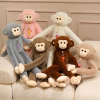 Peluche singe à longues jambes mignonne, animal en peluche singe doux et moelleux, poupée attache-rideau pour la décoration intérieure