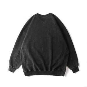 Sudadera con Capucha de Cuello Redondo, Lavado Ácido, Personalizable con Logotipo, Unisex, para Hombre y Mujer, en Oferta - Product Image 3
