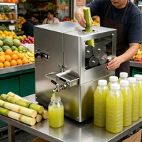 Extractor de Jugo de Caña de Azúcar Automático de Doble Potencia, de Acero Inoxidable, con 4 Rodillos, para Puesto o Barra