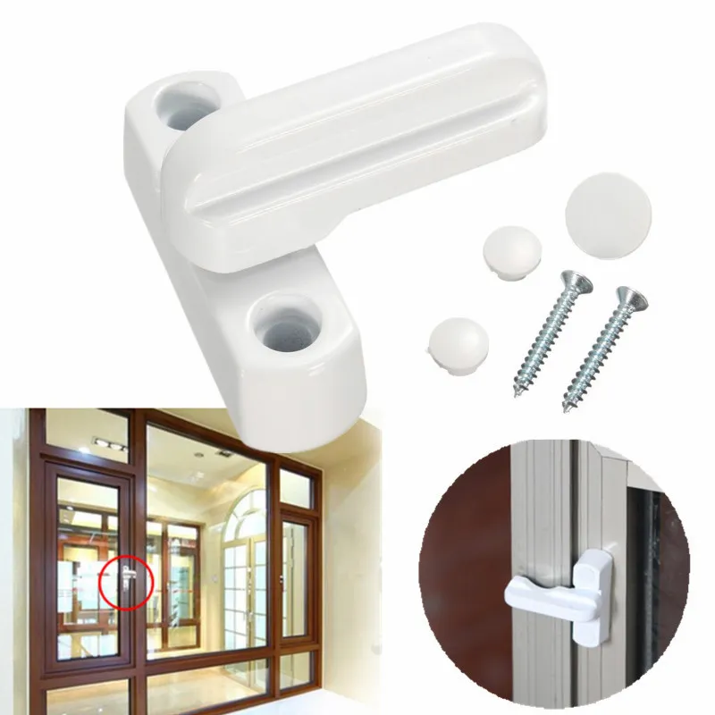 Terbaru Zinc Alloy UPVC aluminium Windows Lock pintu jendela Sash Jammer keamanan ekstra ayunan kunci Anti Maling jendela kait pintu