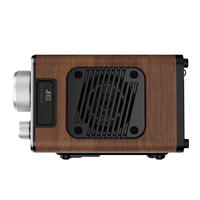 Radio intelligente HRD-802 à grain de bois, radio pleine bande, haut-parleur de téléphone portable sans fil avec carte enfichable en bois, transpondeur de signal W3